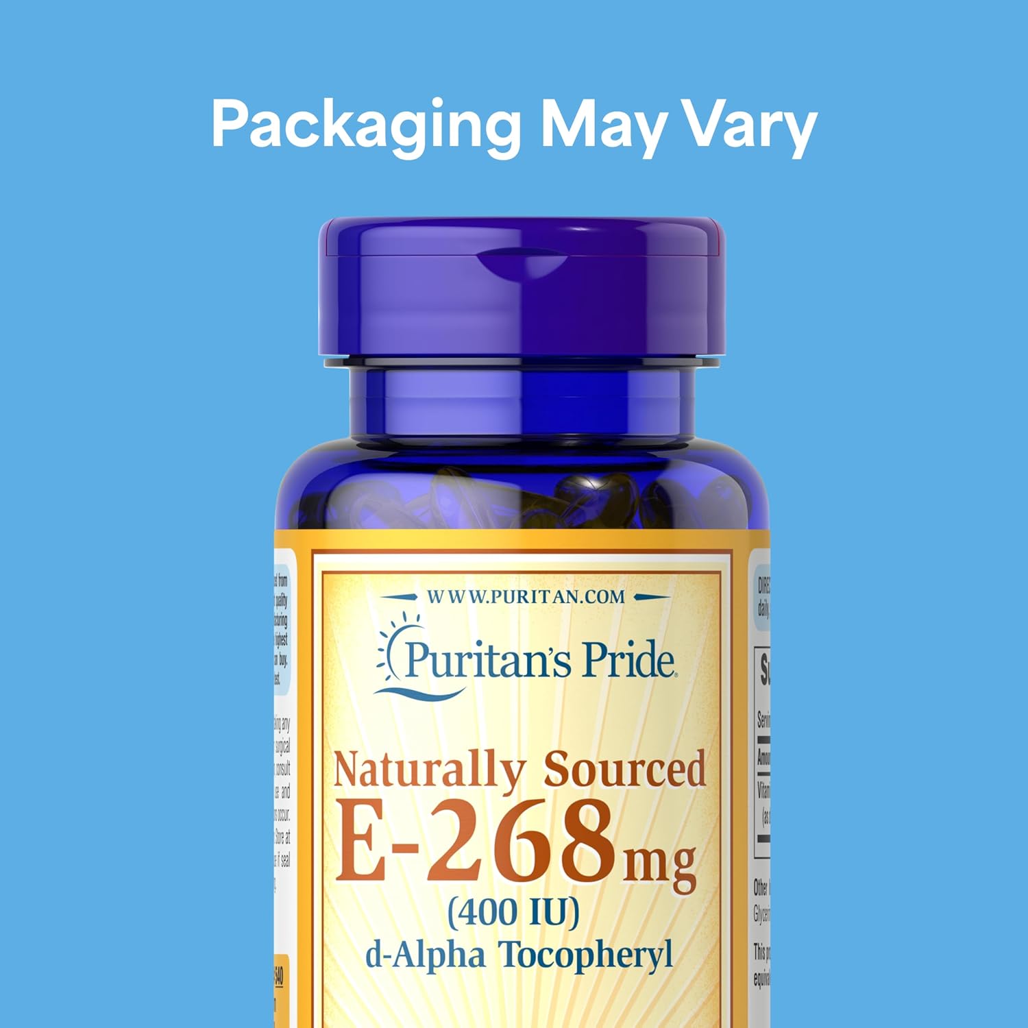 Puritan's Pride Vitamin E 400IU (268 mg) D-Alpha Tocopheryl, 100 Rapid Release Softgels
