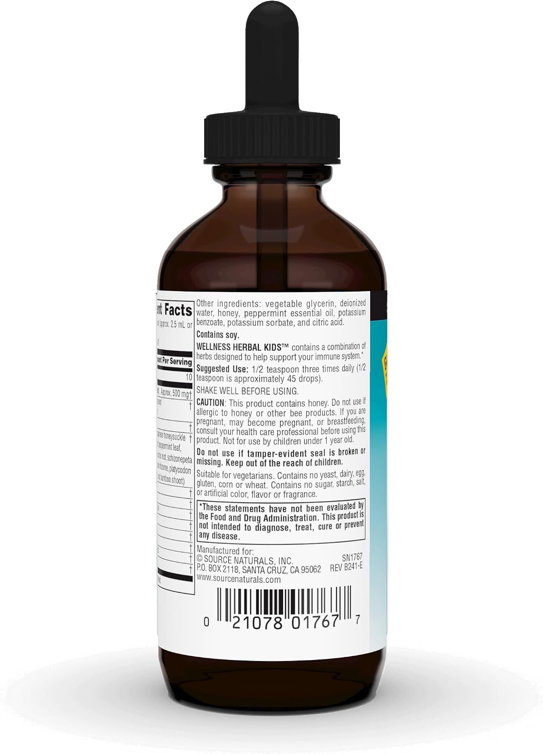 Source Naturals Wellness Herbal Kids Liquid Formula - Immune Support, 118 mL