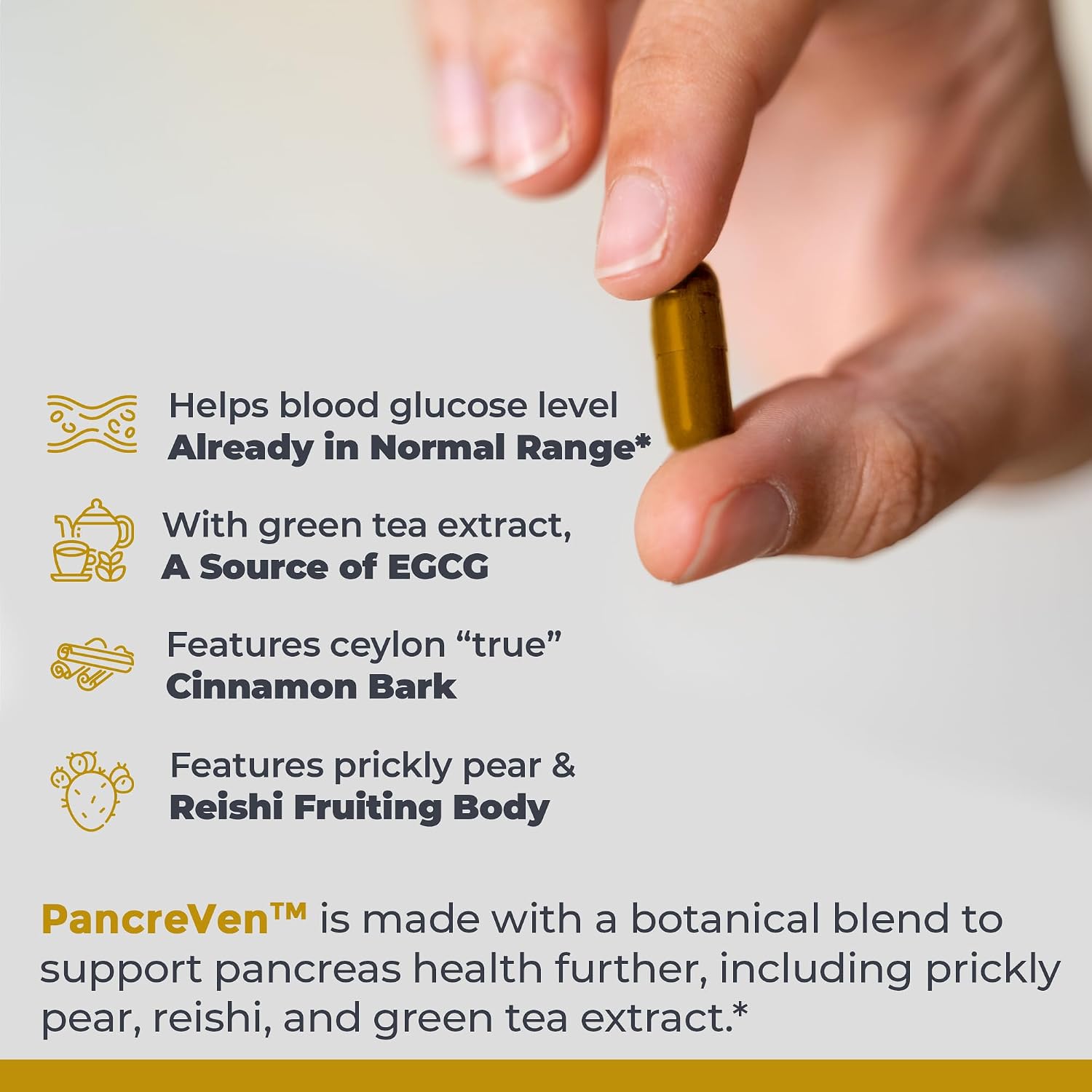 Premier Research Labs PancreVen - Pancreas Support with Organic Ceylon Cinnamon & Prickly Pear - 120 Vegetarian Capsules
