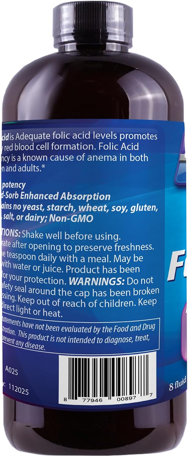 Liquid Folic Acid 800 mcg, 240 mL