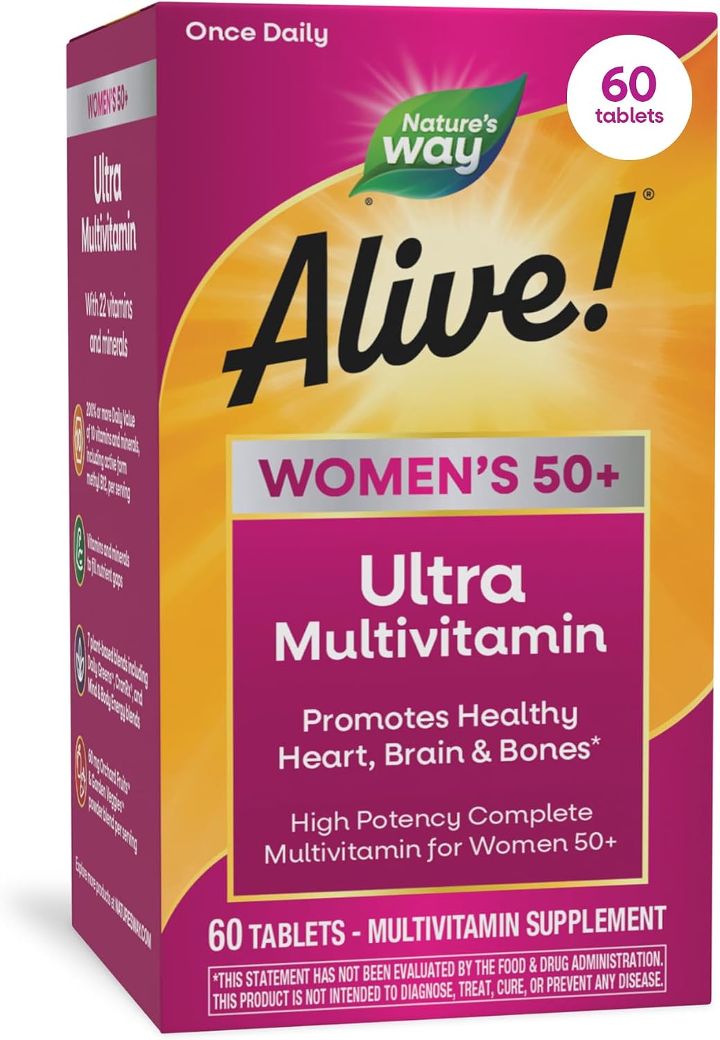 Nature's Way Alive! Ultra Potency Multivitamin for Women 50 Plus – 60 Tablets