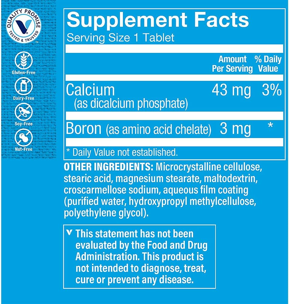 The Vitamin Shoppe Boron 3 mg, Well-Absorbed Chelated Form (100 Tablets)