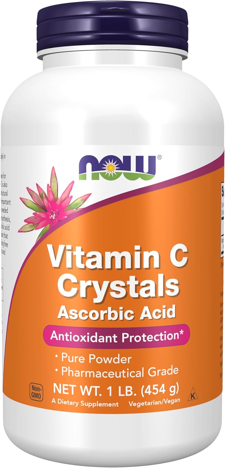 NOW Foods Vitamin C Crystals, Pure Ascorbic Acid Powder, 1 lb (454 g)