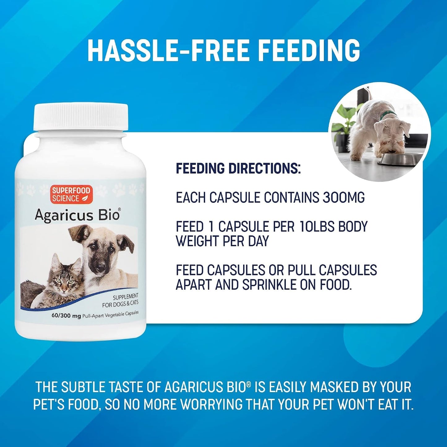 Agaricus Bio 300mg for Dogs and Cats – Beta Glucan Mushroom Pet Supplement, 60 Capsules - görsel 9