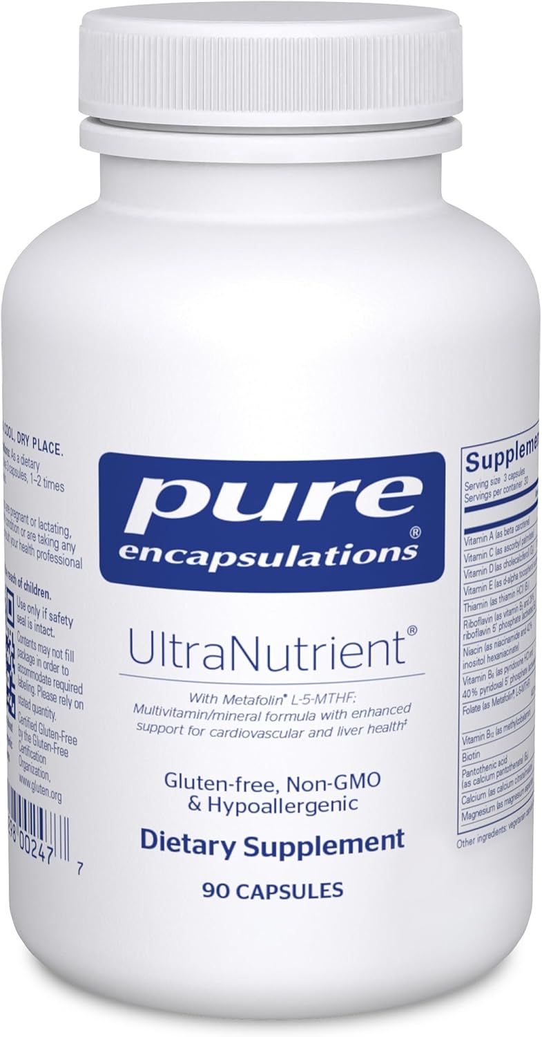 Pure Encapsulations UltraNutrient – Minerals & Multivitamins – Supports Liver & Heart Health – with Vitamin C, CoQ10 – Non-GMO & Gluten-Free – 180 Capsules