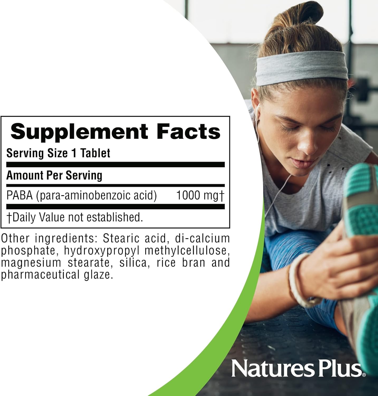 Nature's Plus PABA – 1000 mg Sustained Release Tablets, 60 Count