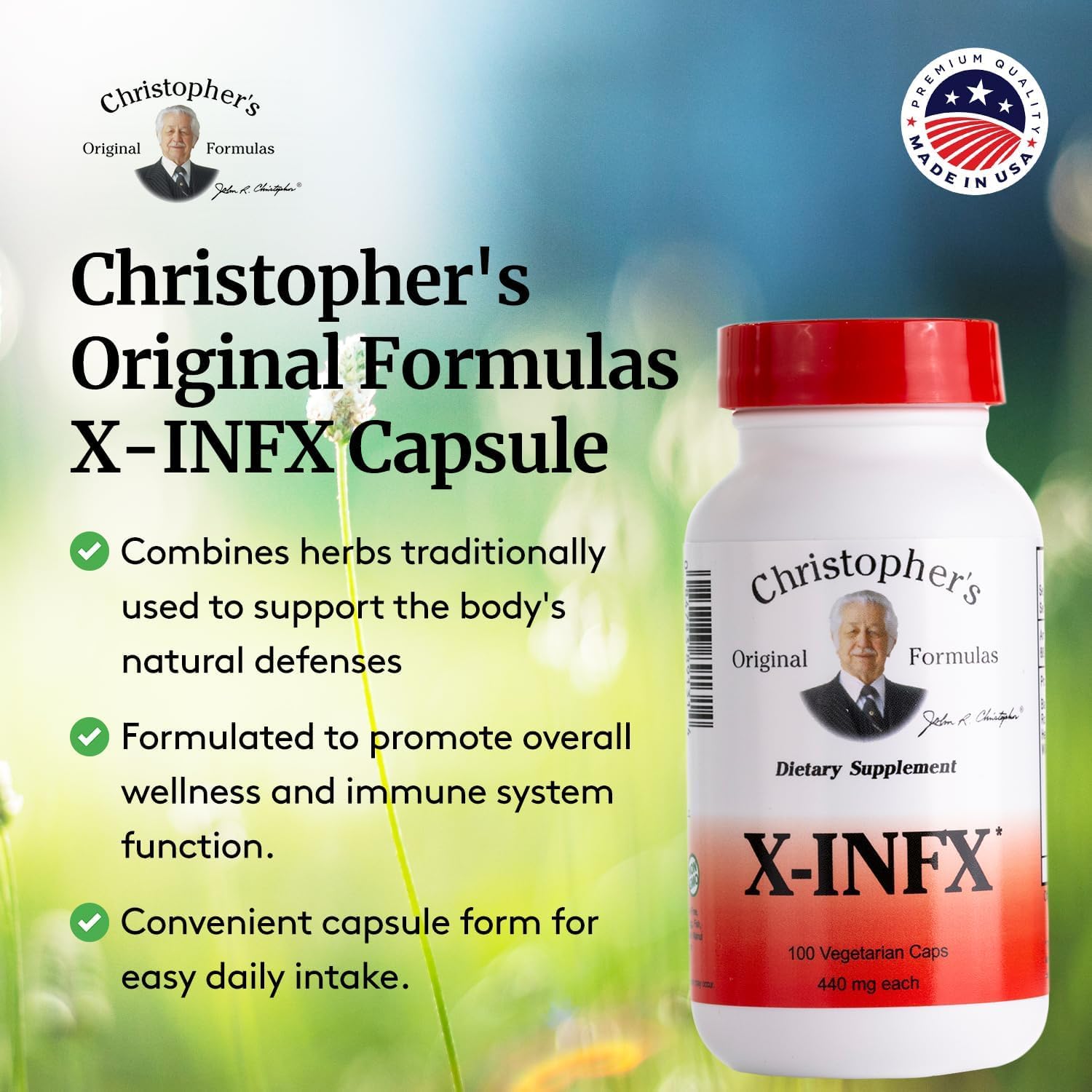 Christopher's Original Formulas X-INFX Formula – Natural Immune Support, 100 Capsules