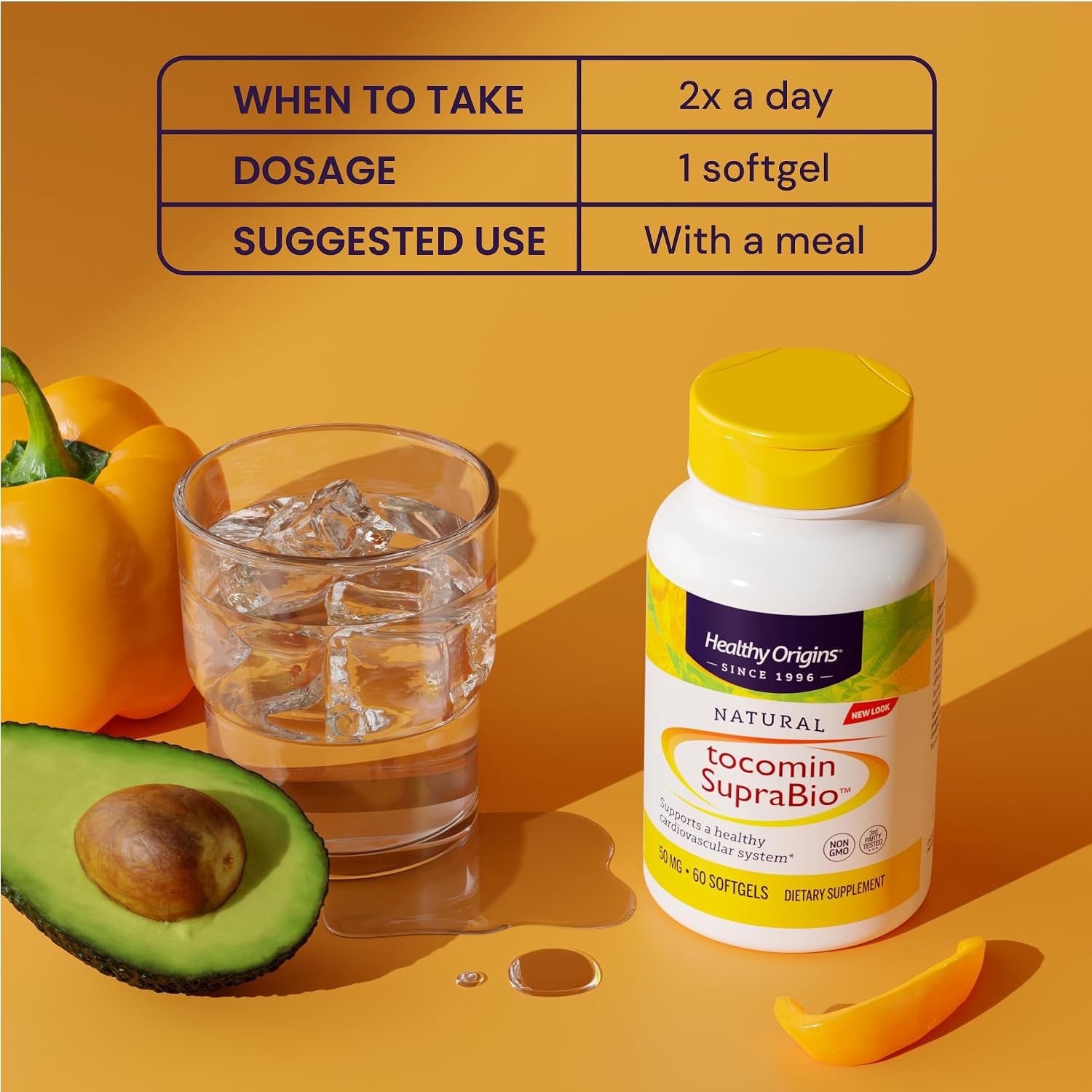 Healthy Origins Tocomin SupraBio 50 mg, 150 Softgels - Full Spectrum Palm Tocotrienol Complex
