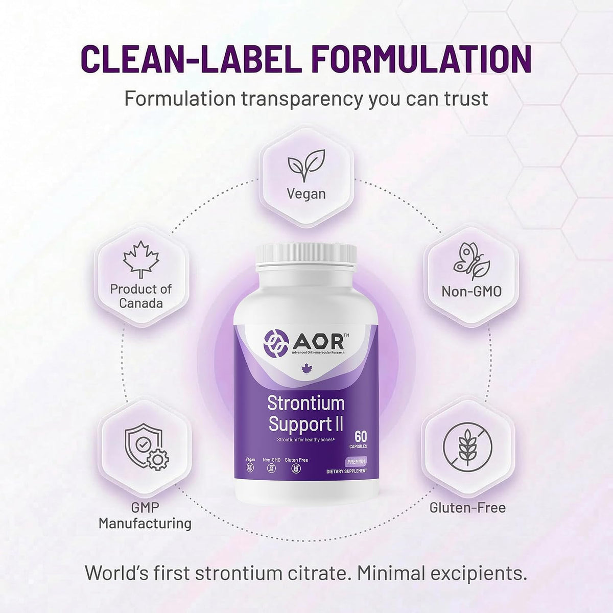 AOR Strontium Support II 341 mg, 60 Vegan Capsules - görsel 5