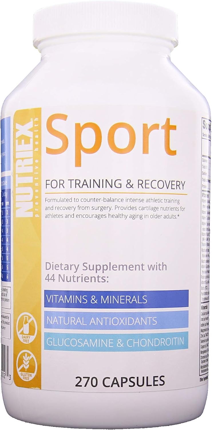 Nutriex Sport Comprehensive Multivitamin Supplement with Glucosamine & Chondroitin 270 Capsules
