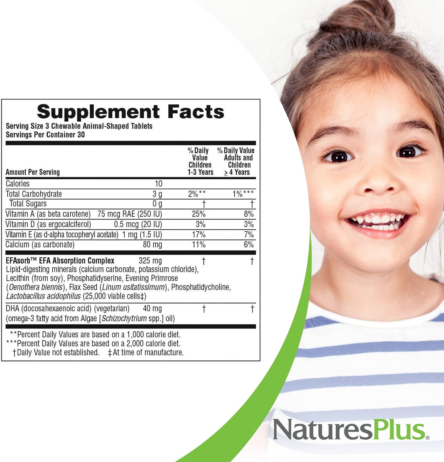 NaturesPlus Animal Parade DHA Children's Chewables - Natural Cherry Flavour - 90 Chewable Tablets