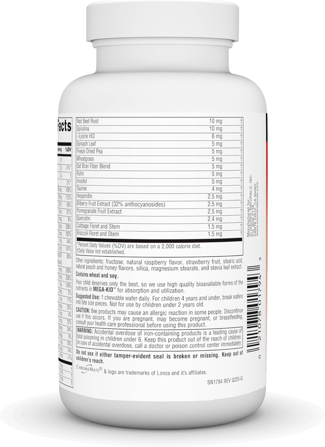 Source Naturals Mega-Kid Chewable Multivitamin for Kids Ages 2-10, Natural Berry Flavour - 60 Wafers