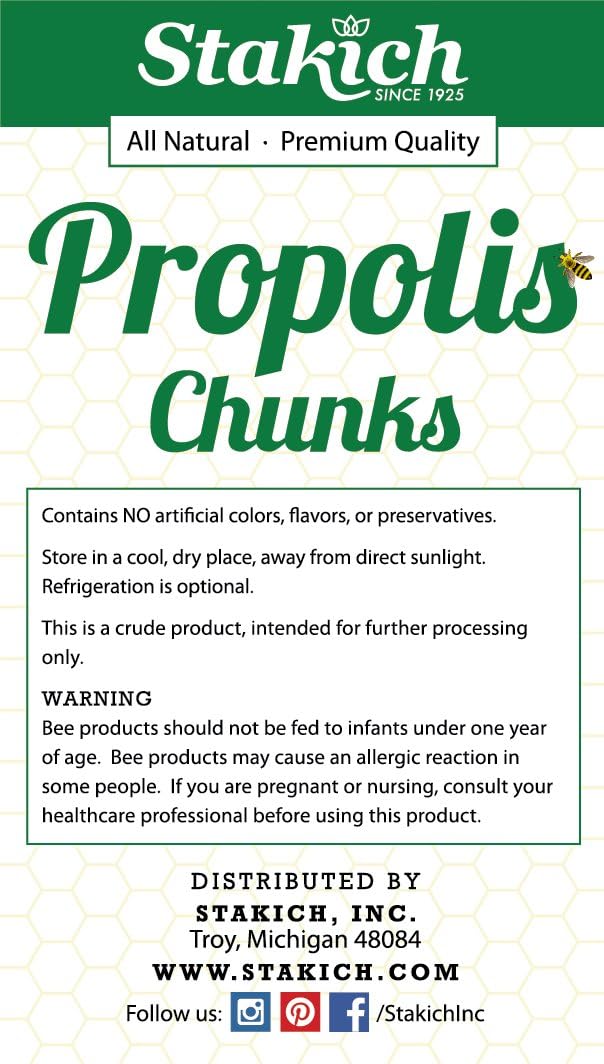 Stakich Bee Propolis Chunks - Pure, Natural - 113 g