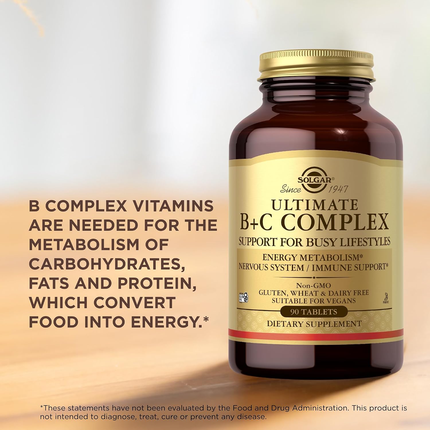 Ultimate B+C Complex Stress Formula, 90 Tablets by Solgar
