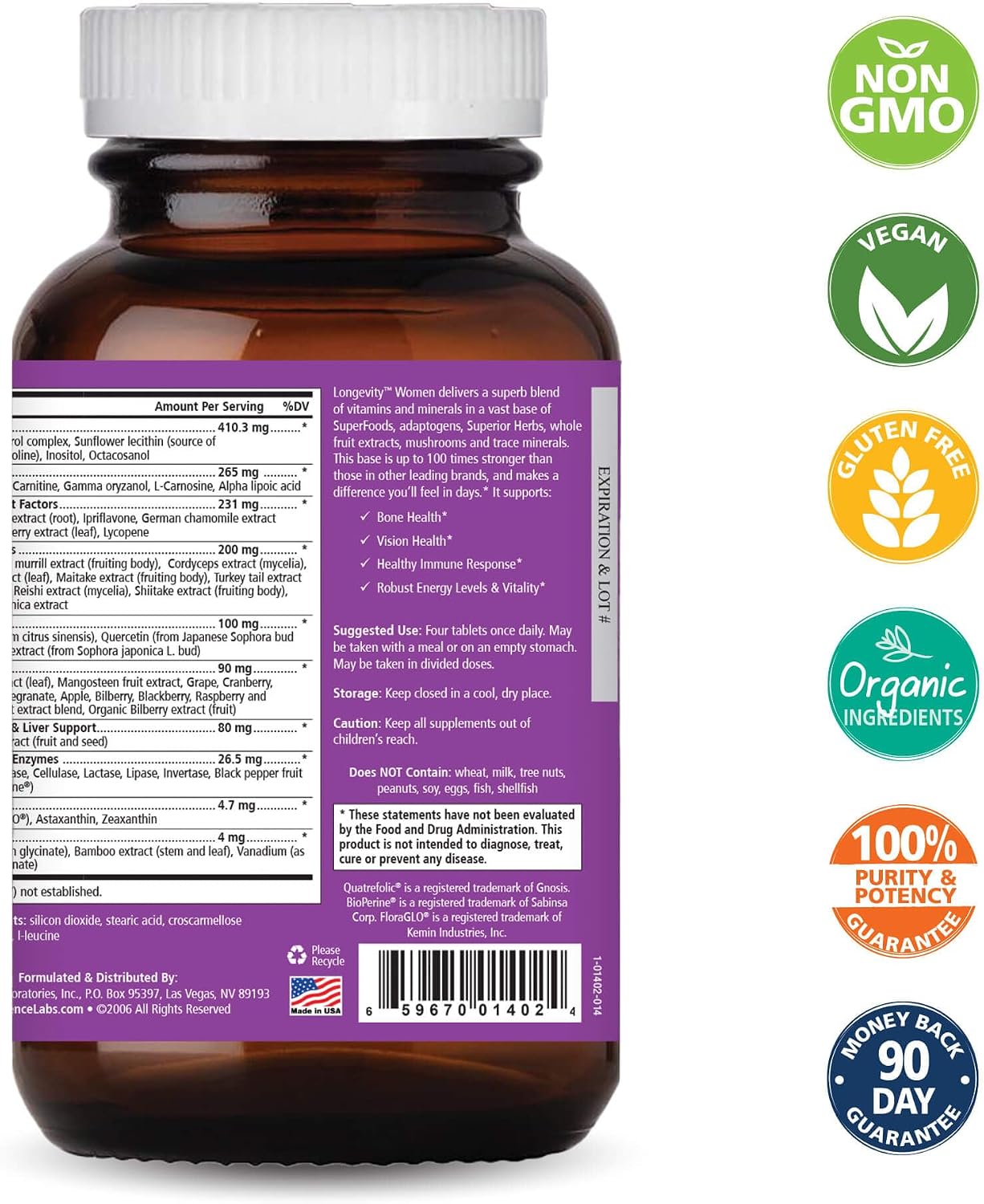 Pure Essence Longevity for Women Over 40 Multivitamin – 90 Tablets
