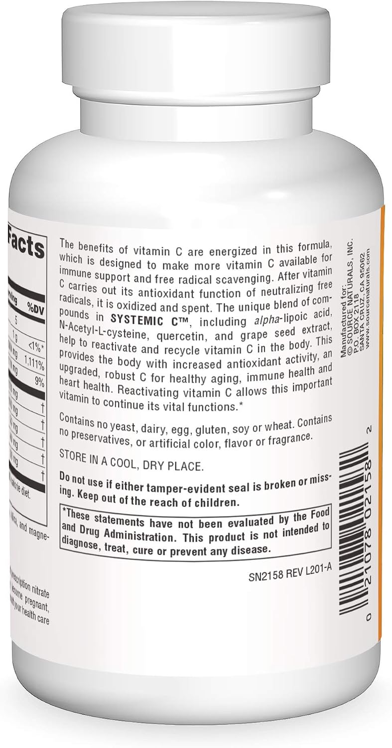Source Naturals Systemic C, 500 mg - 120 Capsules