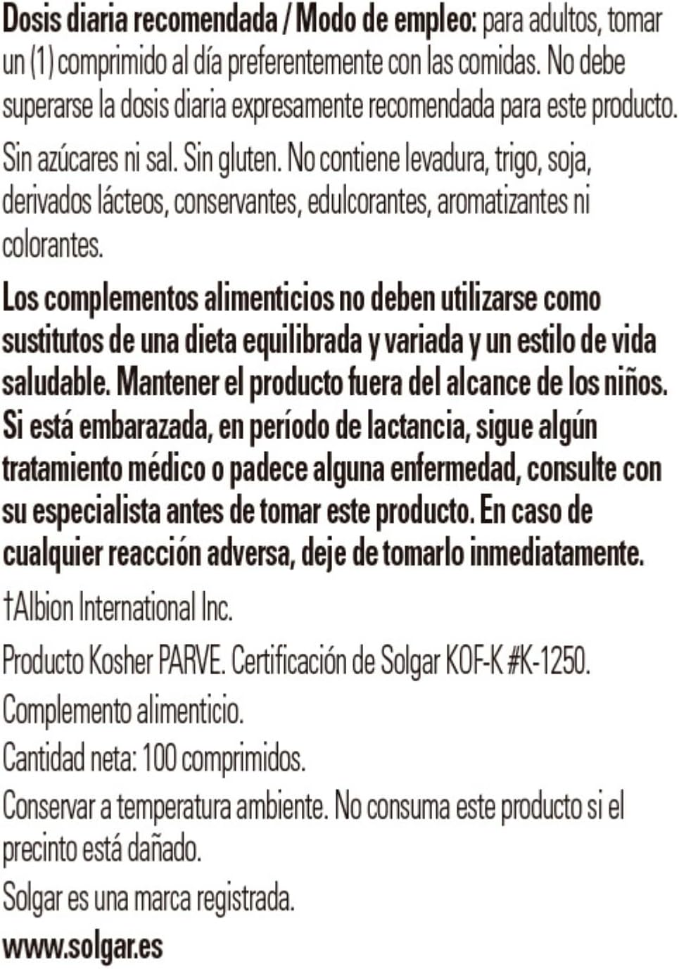 Solgar Chelated Copper Tablets, 100 Tablets