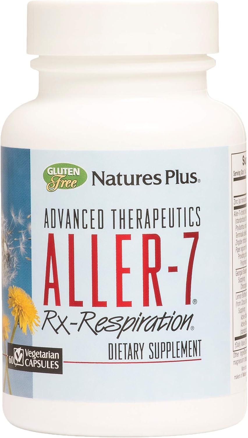 NaturesPlus Advanced Therapeutics Aller-7 Rx-Respiration – 60 Vegetarian Capsules