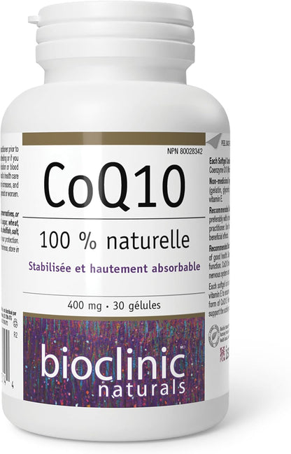 Bioclinic Naturals - CoQ10 400 mg - 30 Softgels