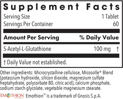 ARG Acetyl-Glutathione 100 mg - 60 Tablets