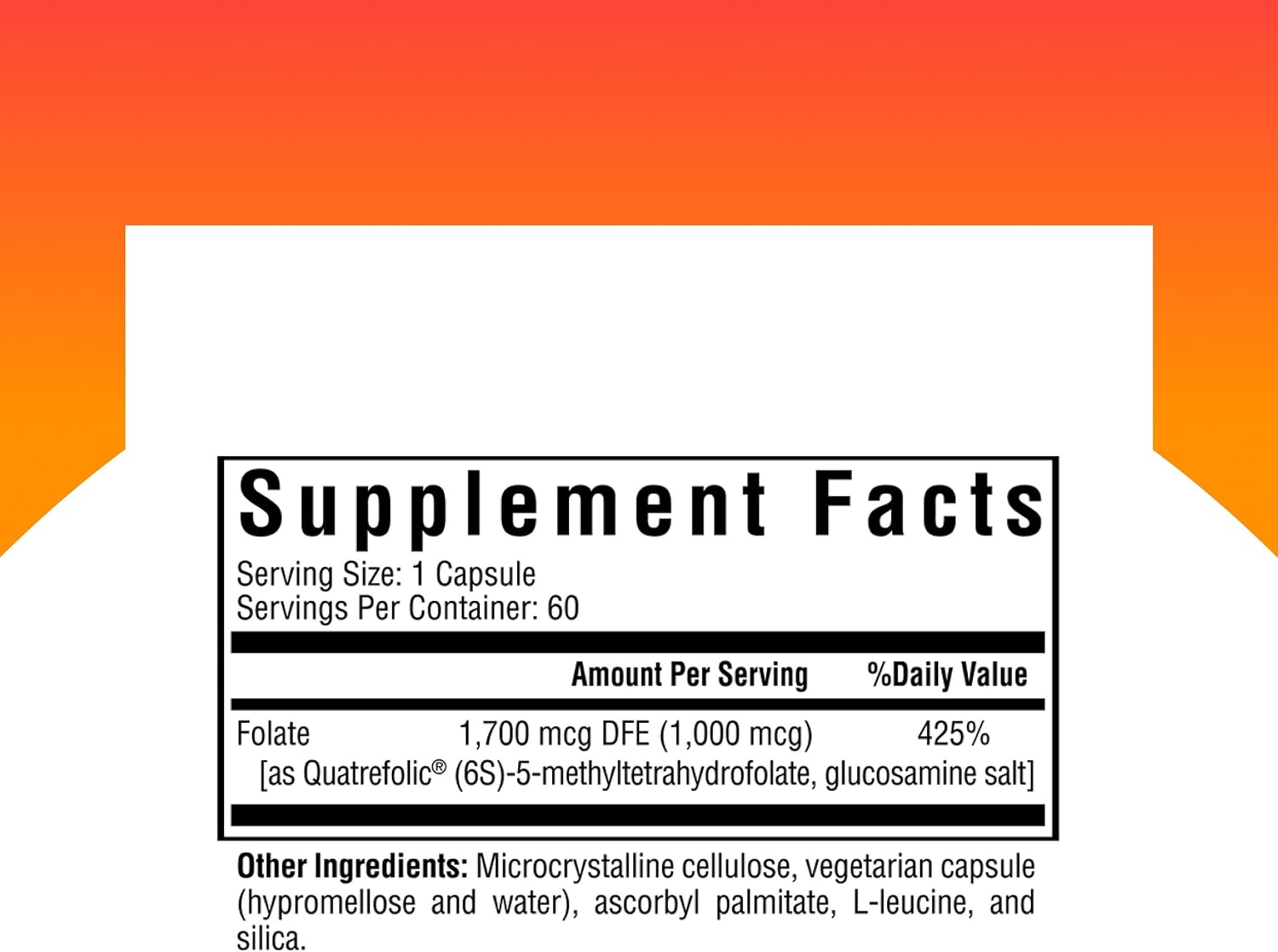 Seeking Health L-Methylfolate 1 mg – Supports Healthy MTHFR, Mood, and Methylation – 60 Capsules