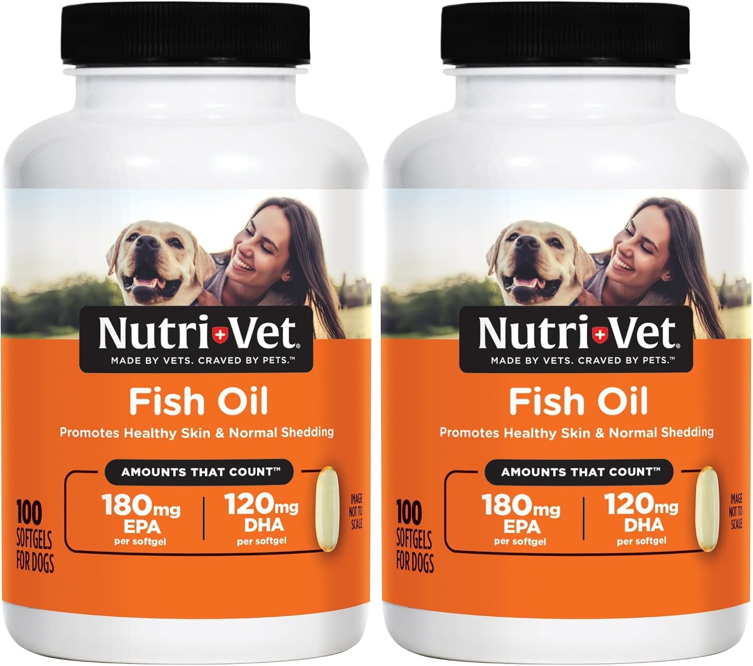 Nutri-Vet Fish Oil Supplement for Dogs – Omega-3 EPA DHA, 100 Softgels