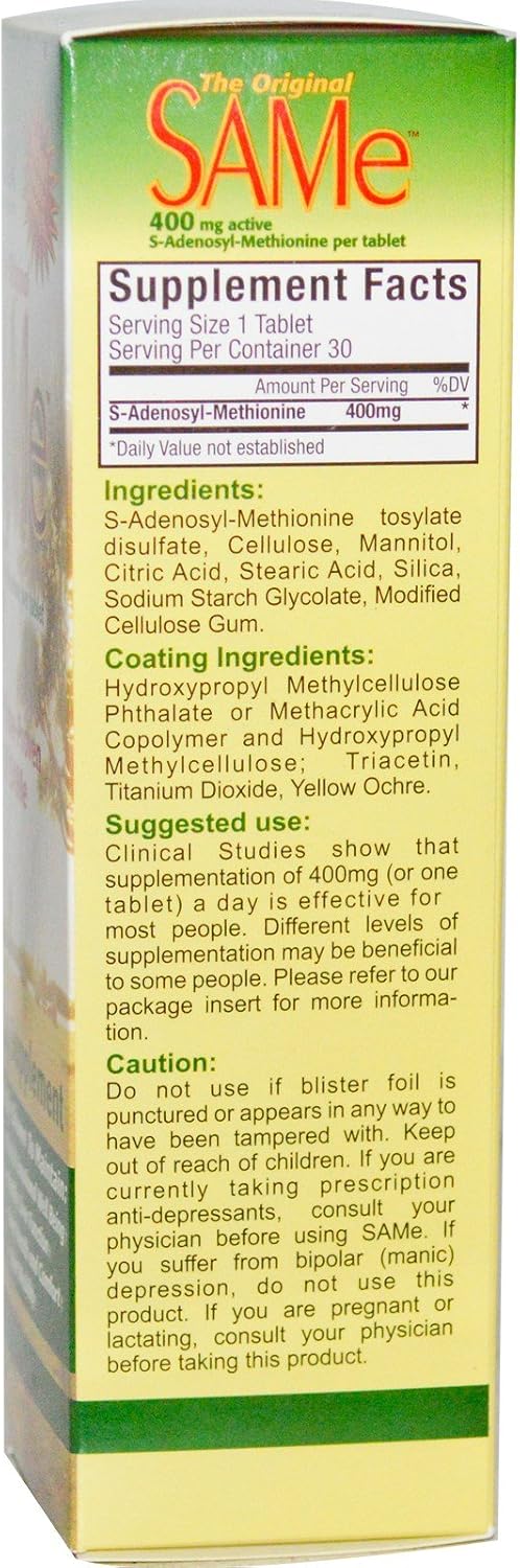 Nutralife The Original SAM-e 400 mg, 30 Enteric Coated Tablets