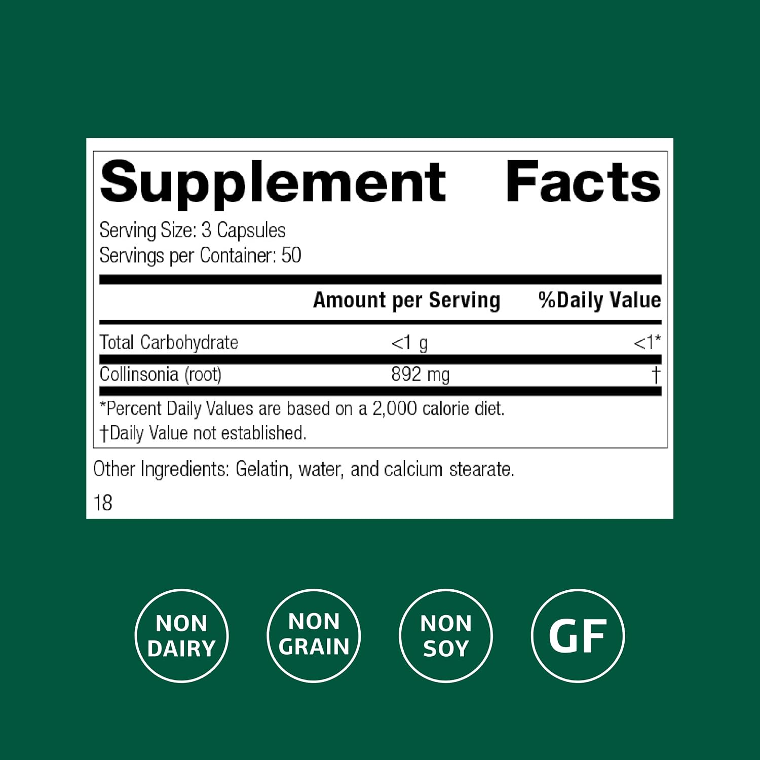Standard Process Collinsonia Root – Vascular and Kidney Health Support, 150 Capsules