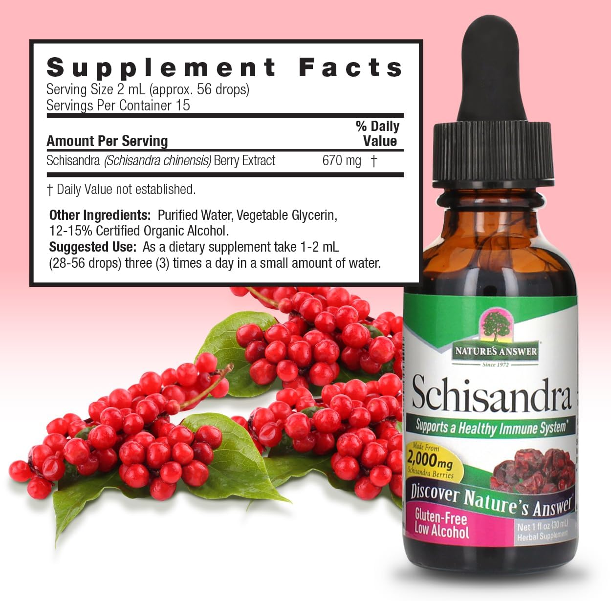 Nature's Answer Schisandra Berry Liquid Extract with Organic Alcohol, 30 mL