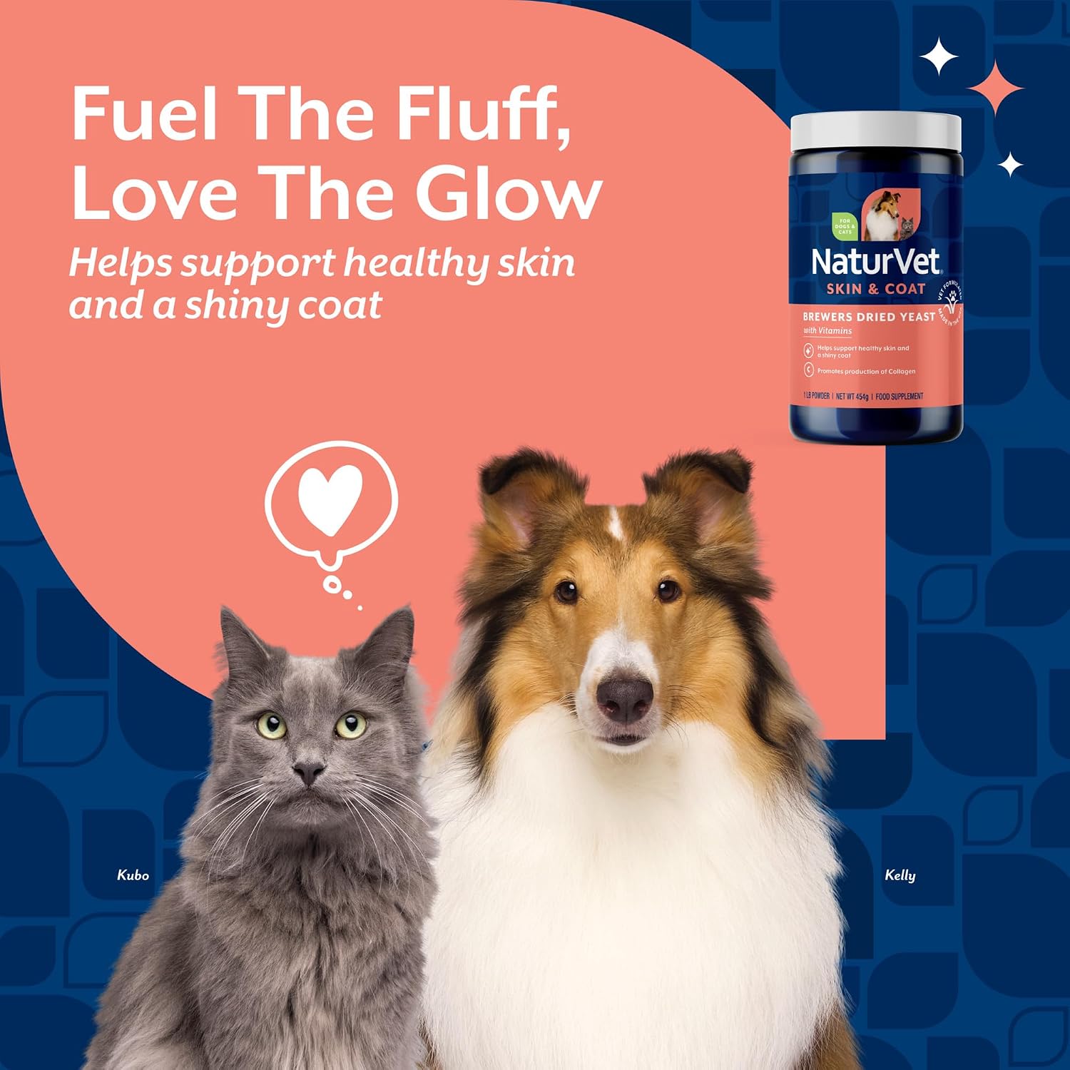 NaturVet Brewers Dried Yeast Formula with Garlic Flavouring Plus Vitamins for Dogs and Cats, Powder, 454 g