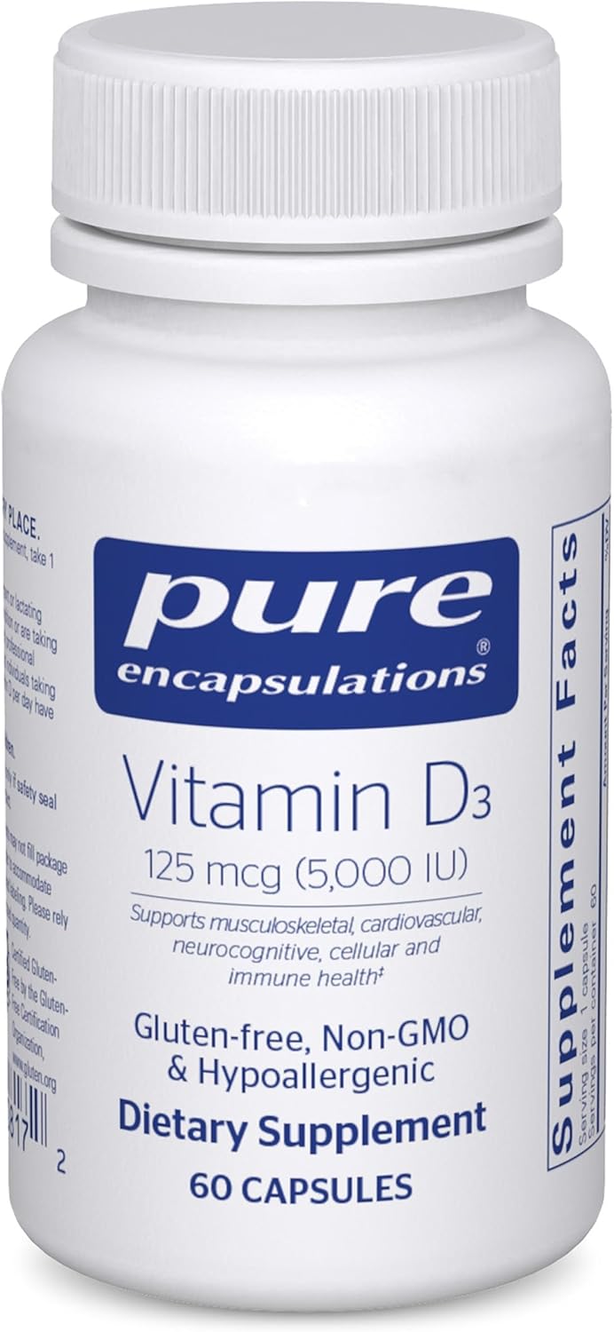 Pure Encapsulations Vitamin D3 125 mcg (5,000 IU) - 60 Capsules