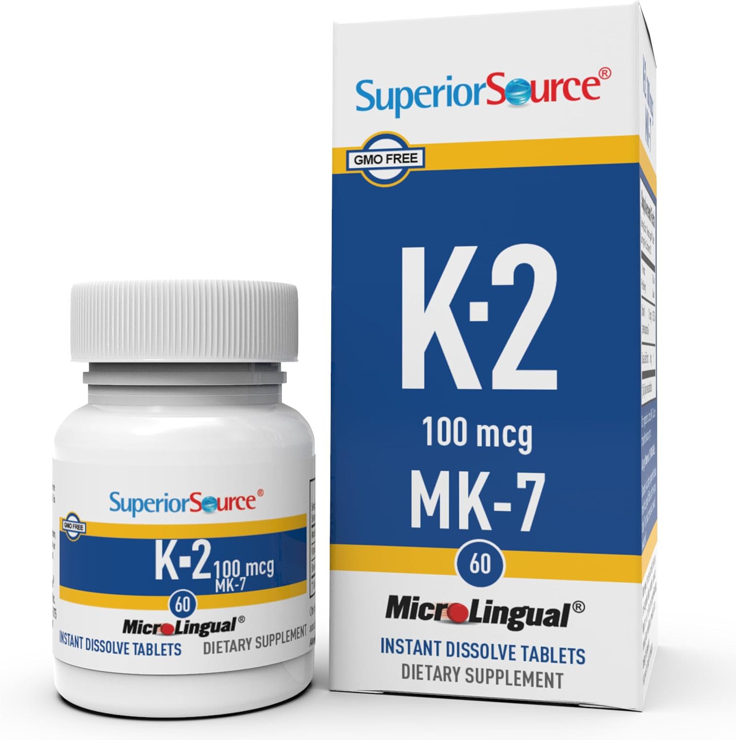 Superior Source Vitamin K2 MK-7 (Menaquinone-7) 100 mcg Sublingual Tablets – Bone and Heart Support – 60 Count