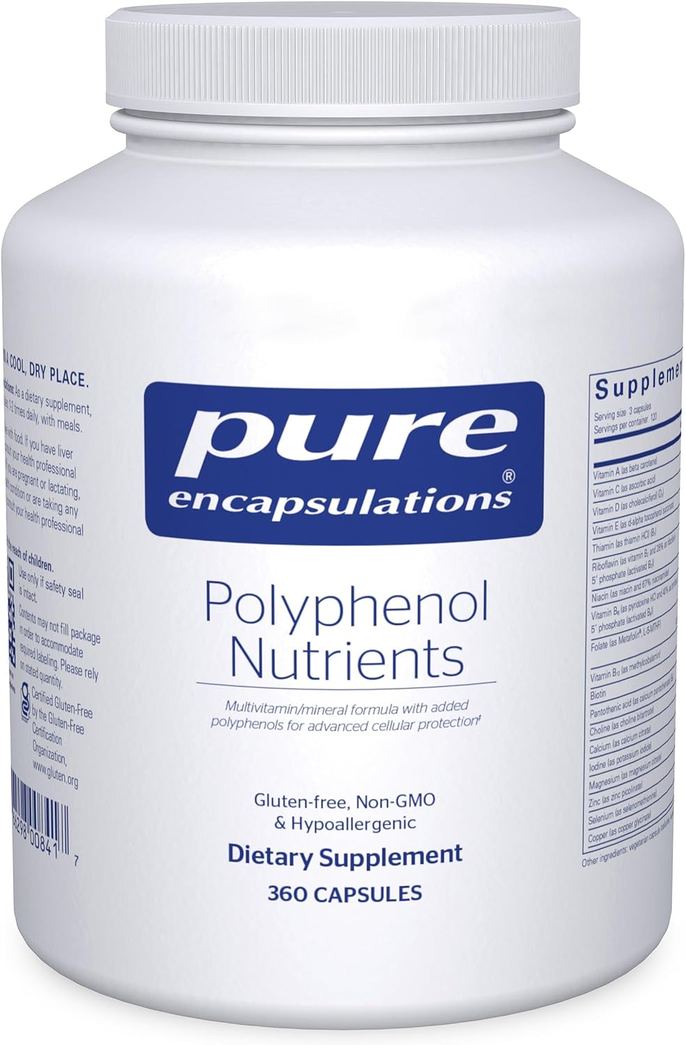 Pure Encapsulations Polyphenol Nutrients | Hypoallergenic Nutrient-Dense Multivitamin/Mineral Formula | 360 Capsules