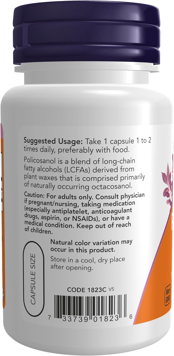 NOW Foods Policosanol 10 mg, 90 Veg Capsules