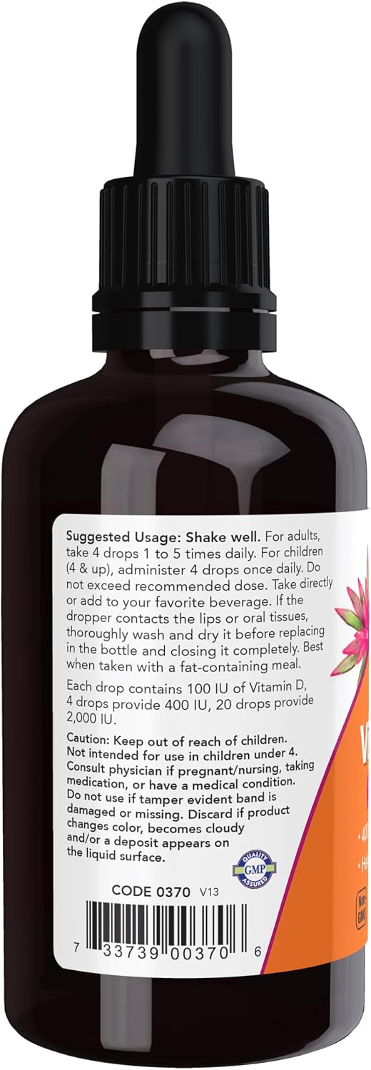 NOW Foods Liquid Vitamin D-3 – 2 oz (59 mL)