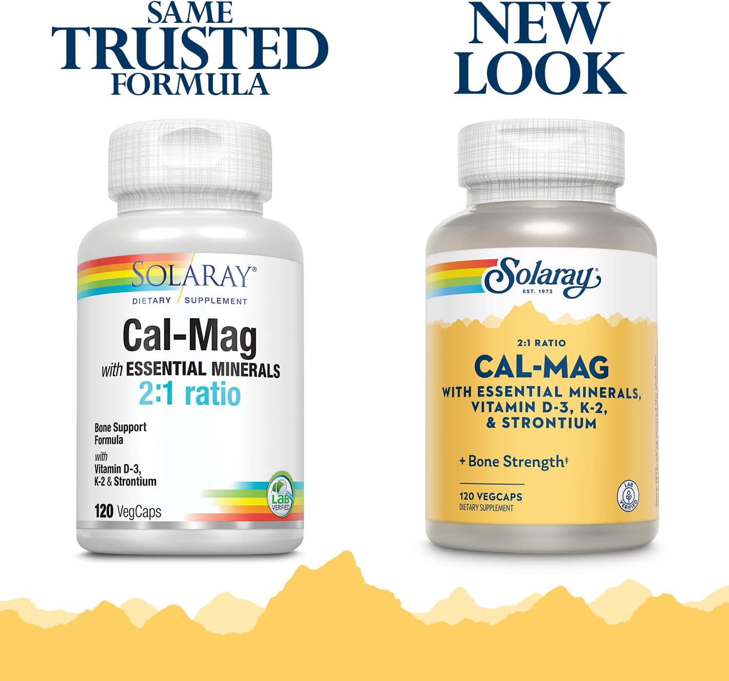 Solaray Cal-Mag with Essential Minerals - 120 VegCaps