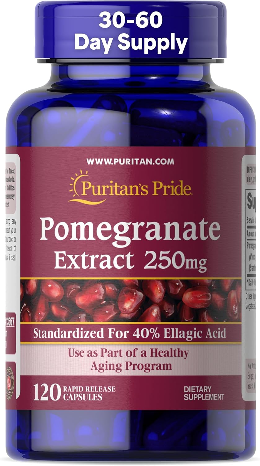 Puritan's Pride Premium Pomegranate Extract 250 mg, 120 Rapid-Release Capsules
