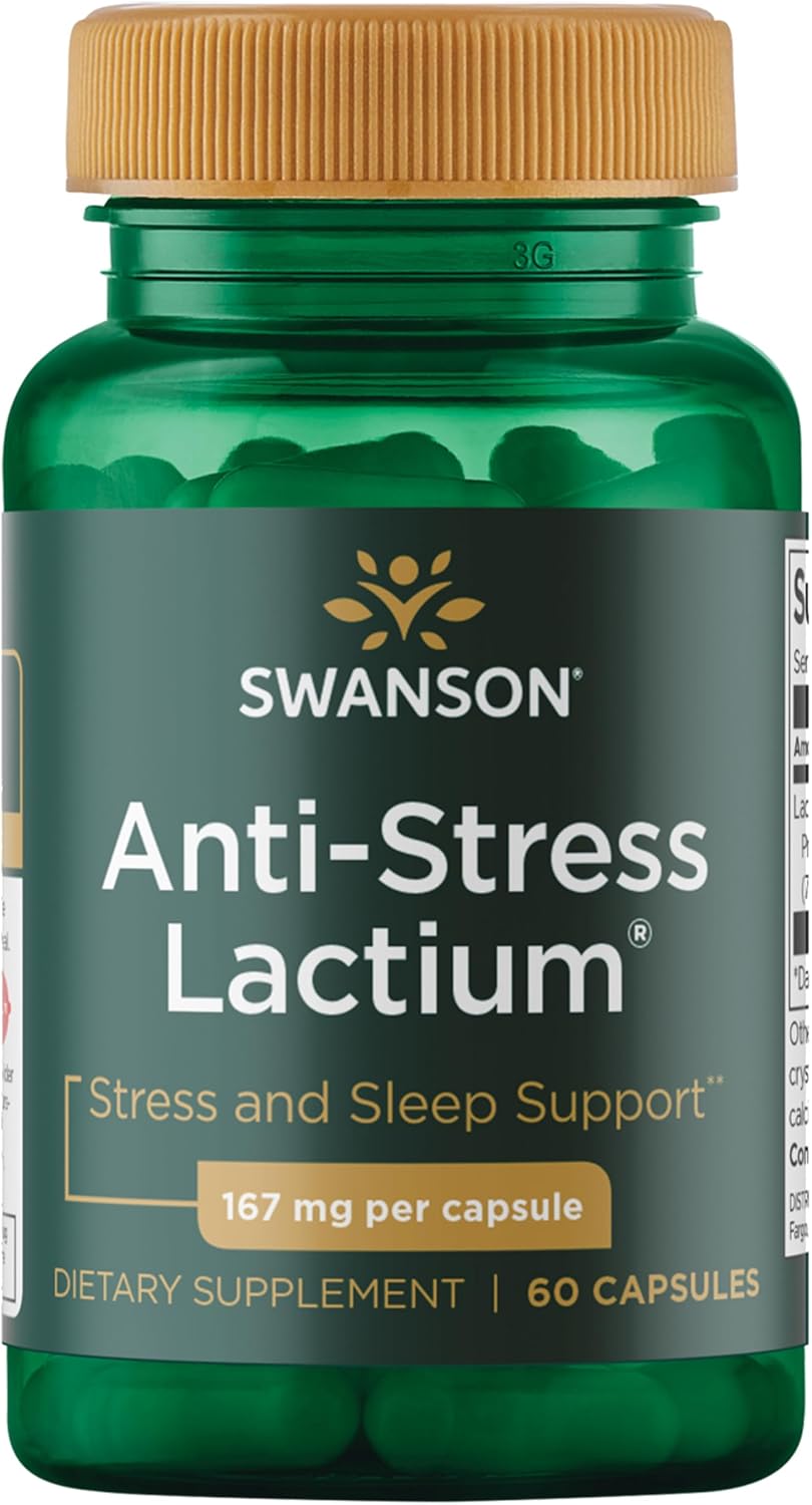 Swanson Women's Anti-Stress Formula with Lactium - Stress Relief, Relaxation & Sleep Support - 60 Capsules
