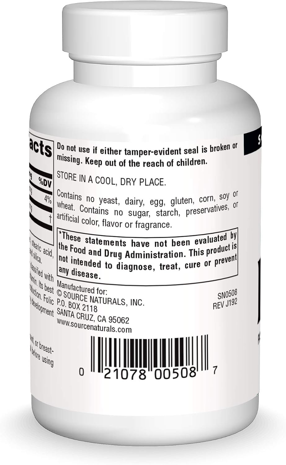 Source Naturals PABA, para-Aminobenzoic Acid, 100 mg, 250 Tablets