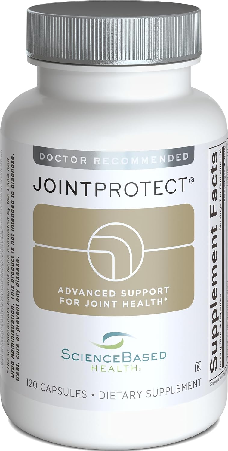 ScienceBased Health JointProtect – Advanced Joint Support with Glucosamine Sulphate, Boswellia (30% AKBA), Longvida Curcumin, FruiteX-B, & Vitamin C – for Flexibility & Cartilage Health – 120 Capsules