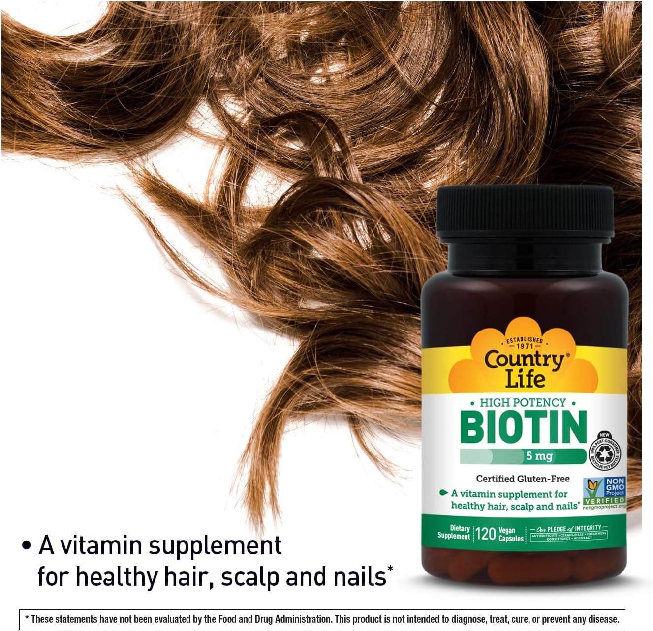 Country Life Biotin High Potency, 5 mg, 120 Tablets