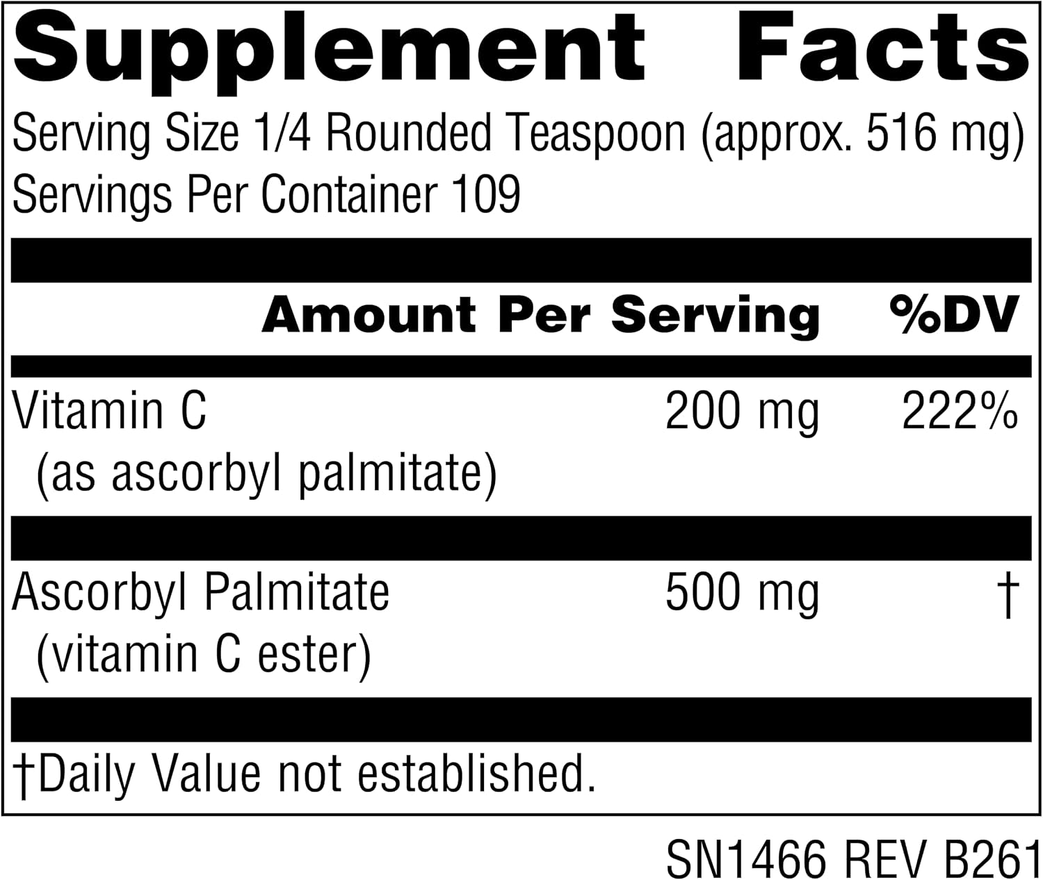 Source Naturals Ascorbyl Palmitate - Fat-Soluble Vitamin C Ester Powder, 56 g