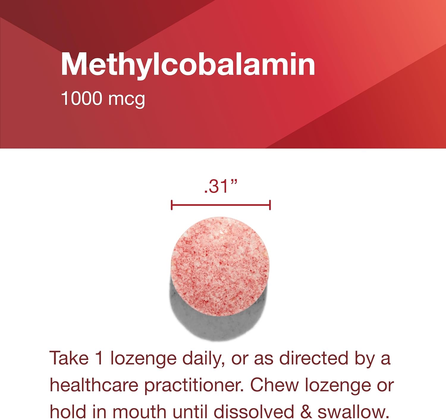 PROTOCOL FOR LIFE BALANCE Methyl B12 1,000mcg - Vitamin B12 for Homocysteine Metabolism and Brain Health - Vegan, Kosher, Halal Lozenges (100 Count)