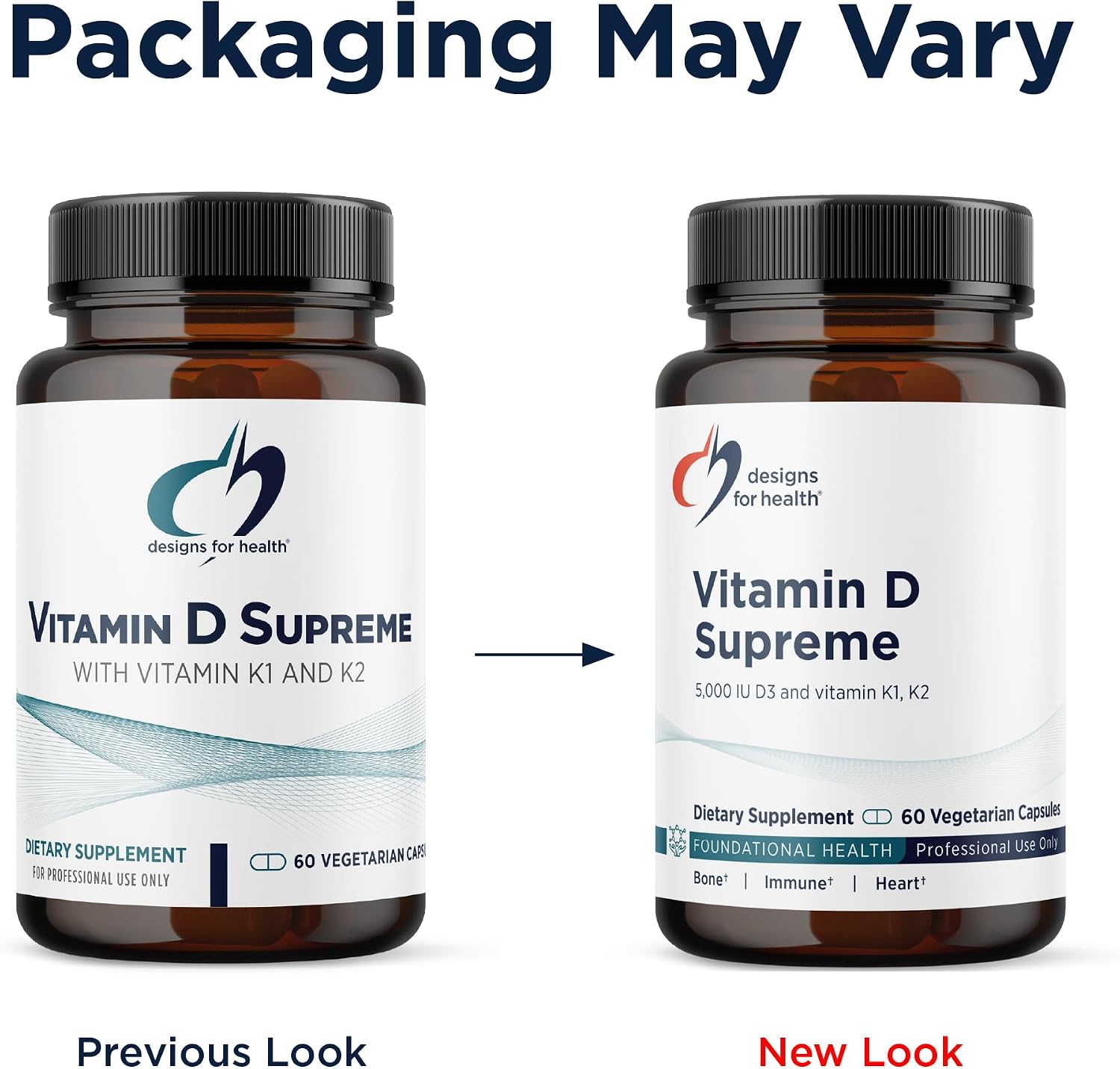 Designs for Health Vitamin D Supreme – Vitamin D3 5000 IU with Vitamin K2 MK-4, K1, and GG – Bone, Heart, Immune & Mood Support (60 Capsules)