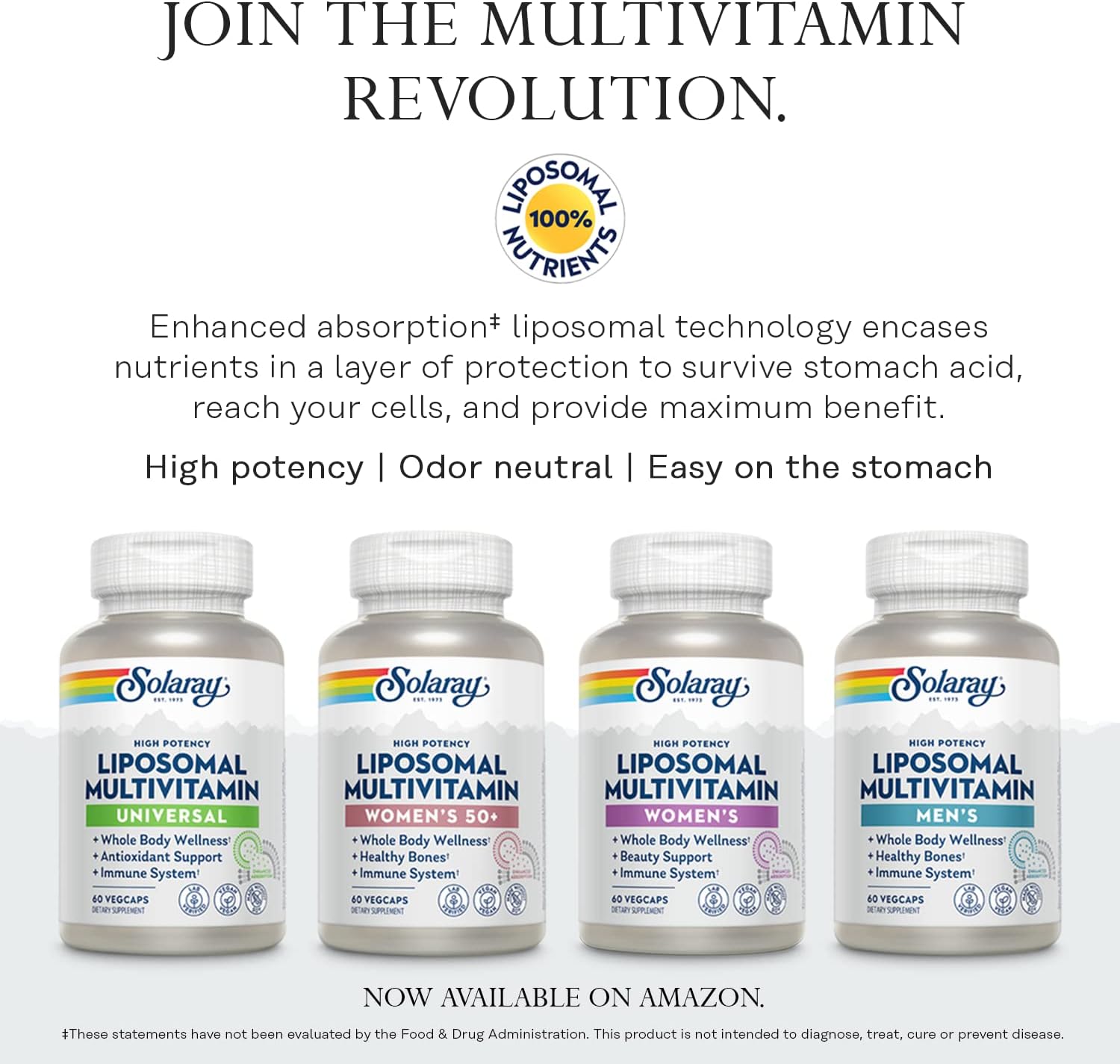 SOLARAY High Energy Multivitamin, No Iron, Timed-Release, Whole Food and Herb Base, 120 VegCaps
