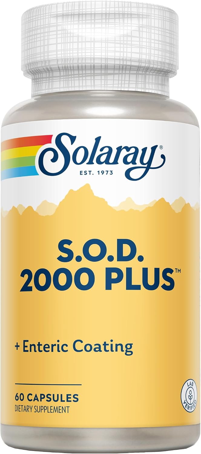 SOLARAY S.O.D. 2000 Plus - Superoxide Dismutase and Catalase Antioxidant Formula with Green Tea, Rosemary, Grape Seed