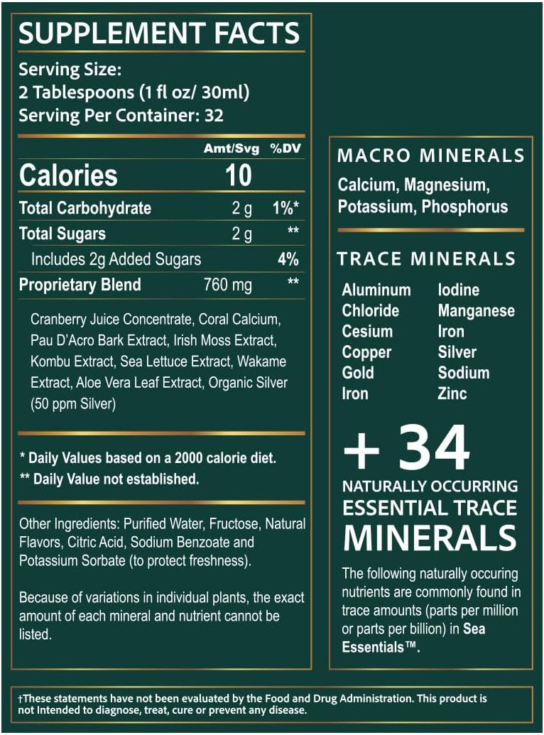 Wellgenix Sea Essentials Liquid Trace Minerals, 2-Pack, 946 mL Each