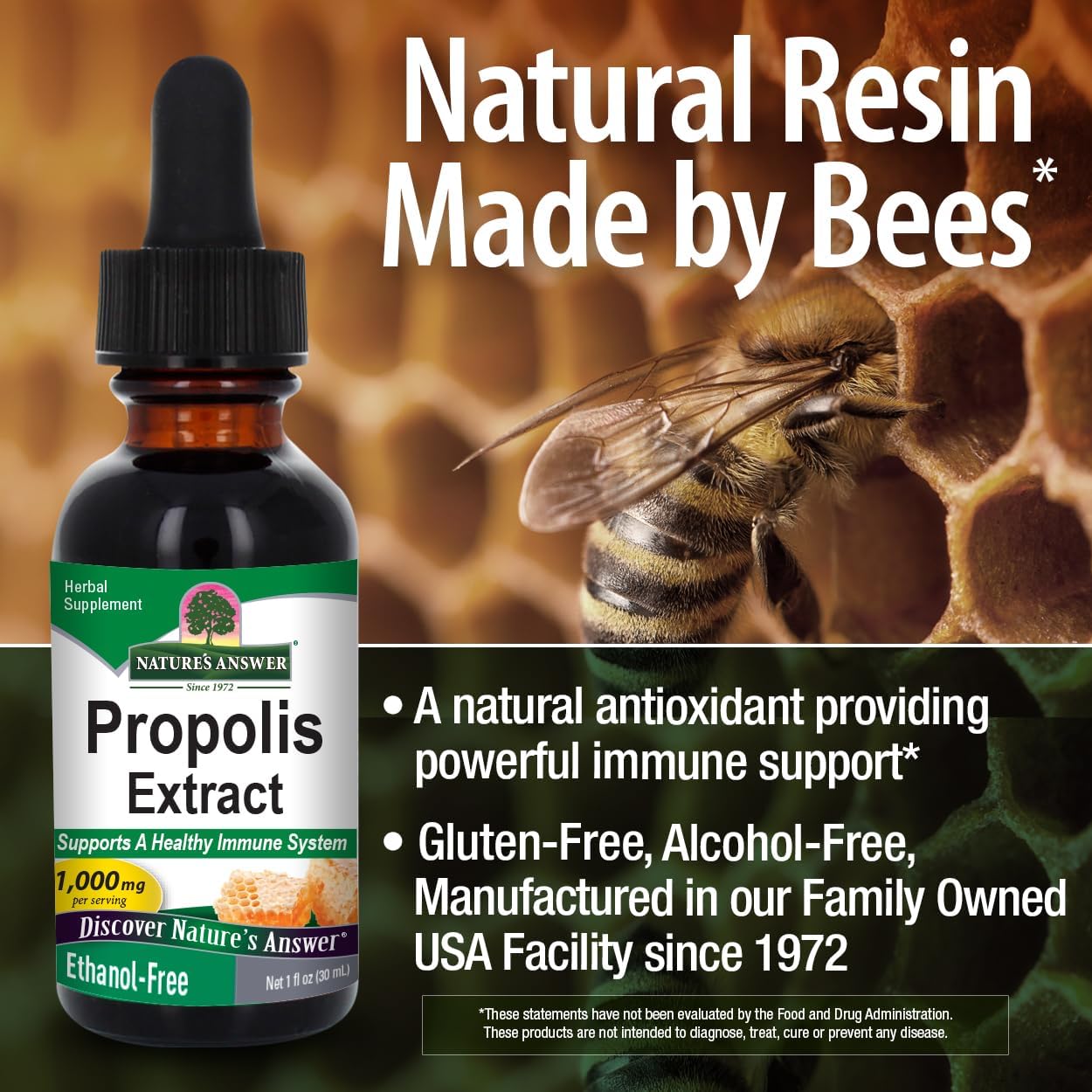 Nature's Answer Alcohol-Free Propolis Resin, 30 mL