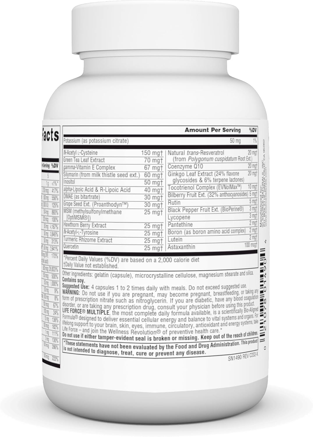 Source Naturals Life Force Multiple No Iron Daily Multivitamin – 60 Capsules
