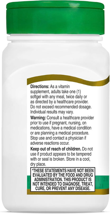 21st Century E 400 I.U. (Dl-Alpha) Softgels, 110 Count (Pack of 2) - Canada